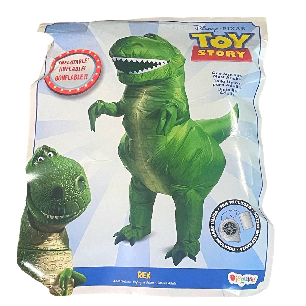 Disney Toy Story Rex Inflatable Adult Costume Disguise 79926 Dinosaur Green